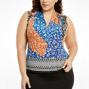 Calvin Klein floral patchwork sleeveless blouse Woman's size 3X